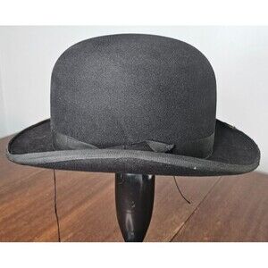 Antique Scott & Co. Black Bowler Hat 6 3/4 **see desc. for condition**